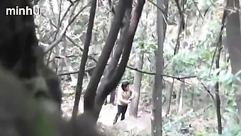 Daddy Drills A Japanese Harlot In A Wooden Setting