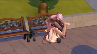 Sims 4'Teki Bir Park Ortamında Eşcinsel Erkek Samimiyeti