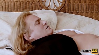 Stunning Blonde Satisfies Her Desires With The Groom'S Father In A Forbidden Pre-Wedding Encounter